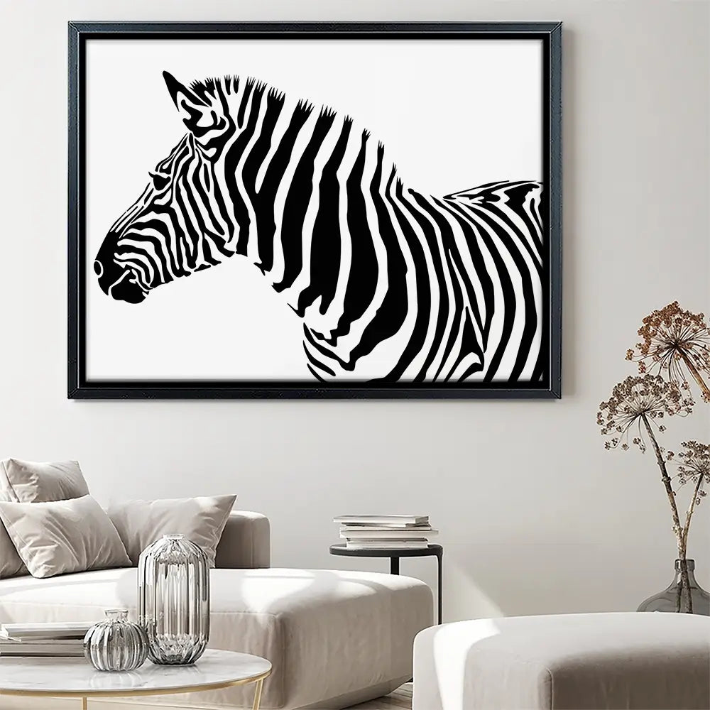 Simple Zebra Canvas Print Simple Zebra Canvas Print wall art product Art Print Shop