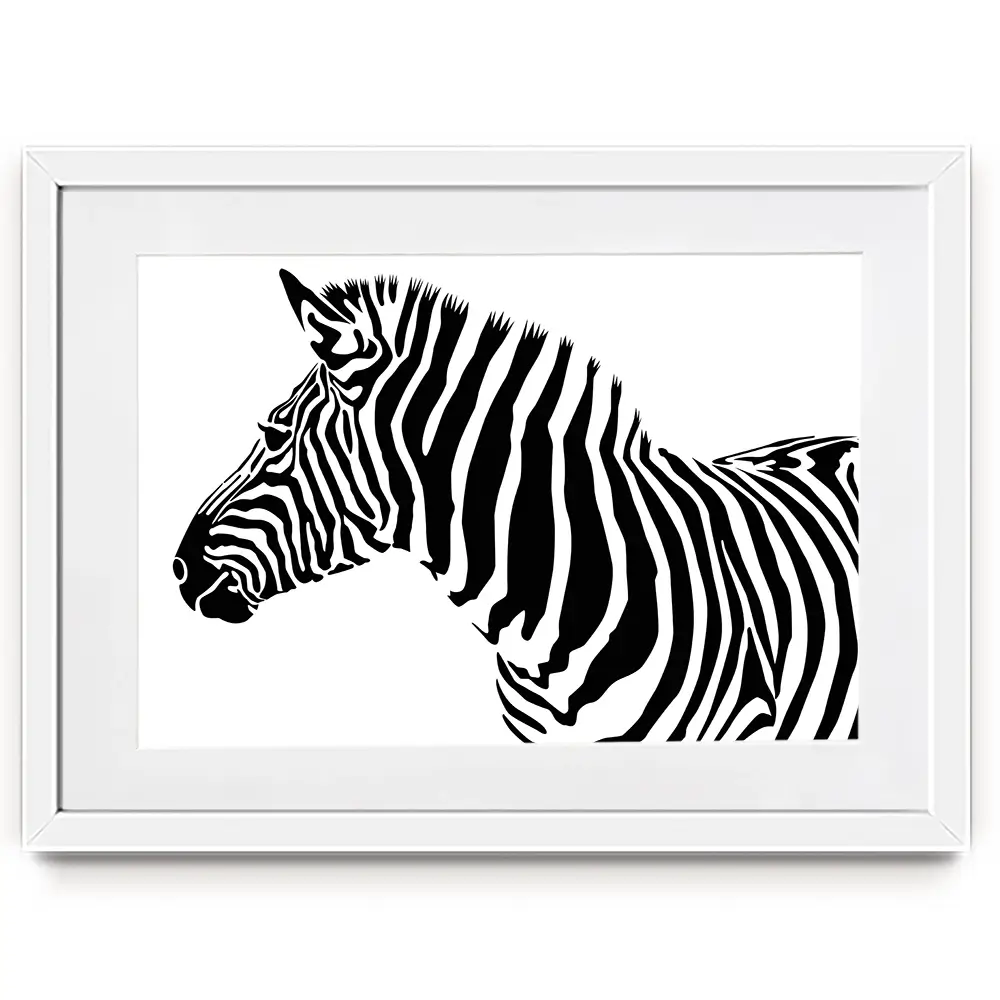 Simple Zebra Framed Art Print Simple Zebra Framed Art Print wall art product Art Print Shop
