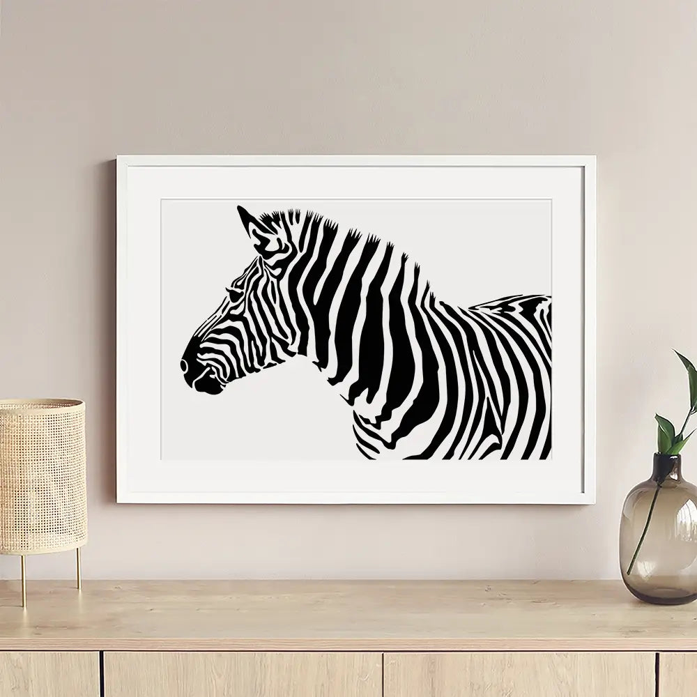 Simple Zebra Framed Art Print Simple Zebra Framed Art Print wall art product Art Print Shop