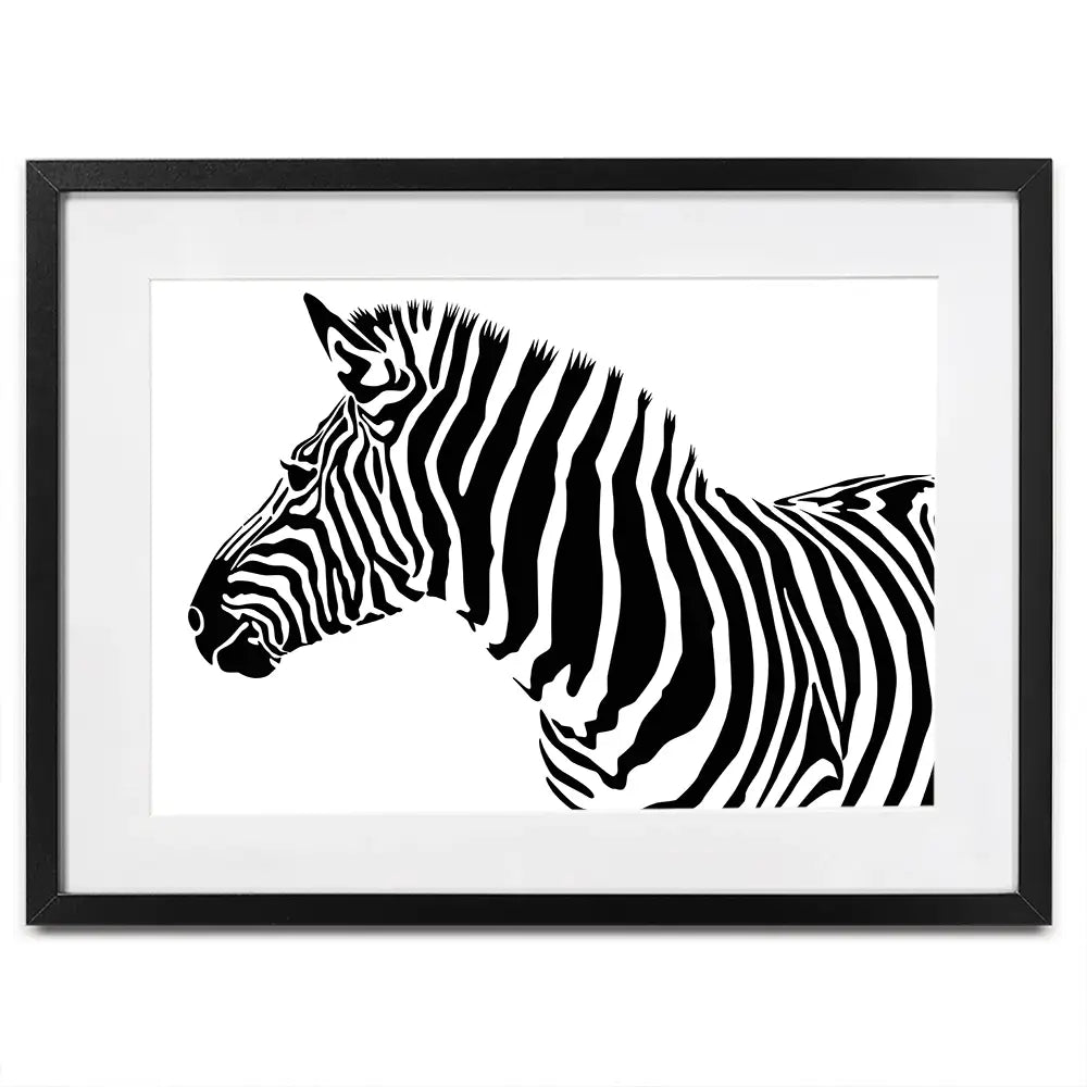 Simple Zebra Framed Art Print Simple Zebra Framed Art Print wall art product Art Print Shop