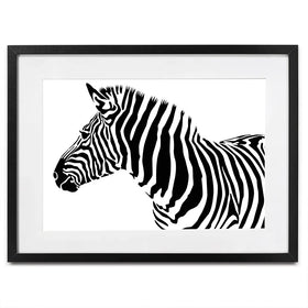 Simple Zebra Framed Art Print Simple Zebra Framed Art Print wall art product Art Print Shop