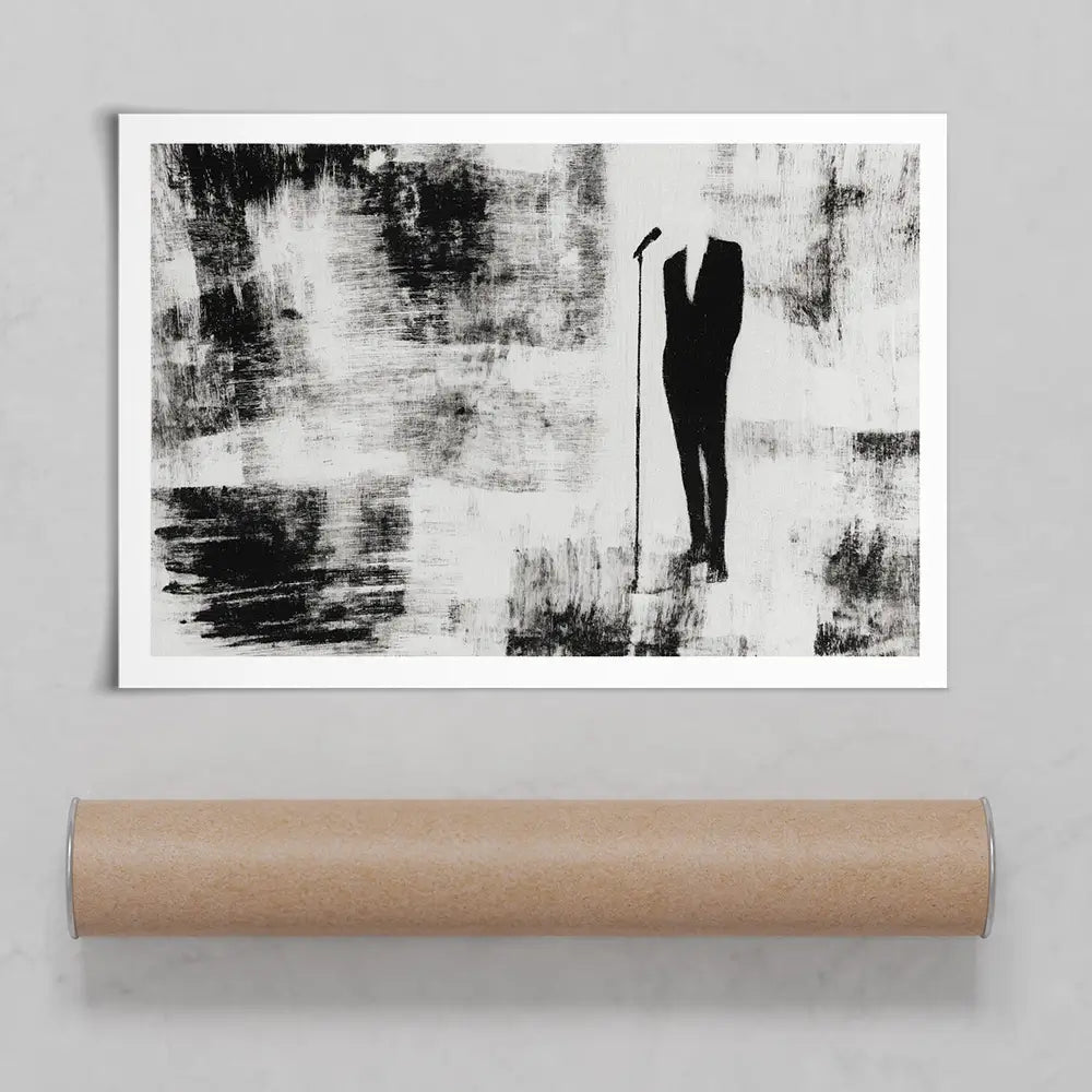 Singer At The Microphone Art Print Singer At The Microphone Art Print wall art product Chromatic Storm Studio