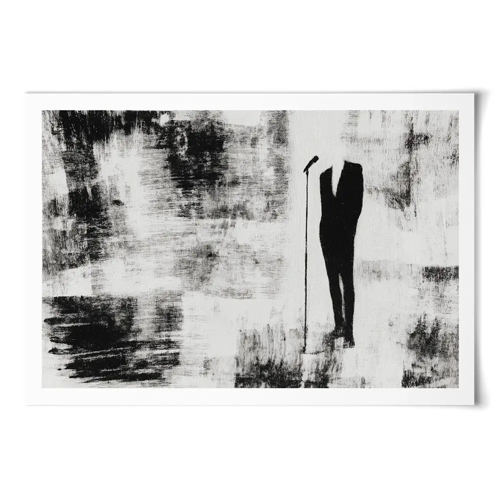 Singer At The Microphone Art Print Singer At The Microphone Art Print wall art product Chromatic Storm Studio