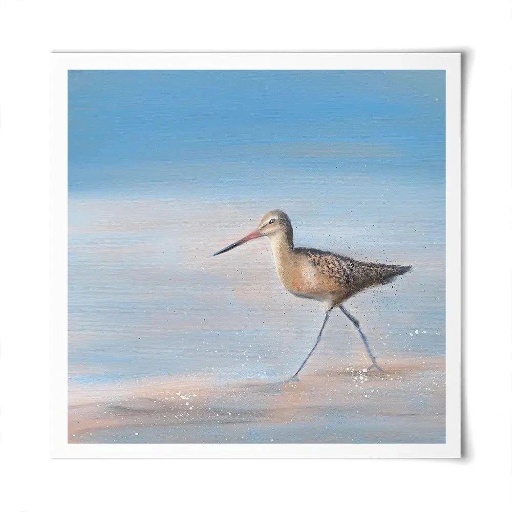 Single Sandpiper Square Art Print Single Sandpiper Square Art Print wall art product Laure Bury