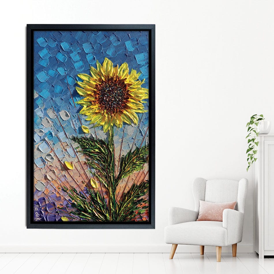 Single Sunflower Canvas Print wall art product Expression By Nada