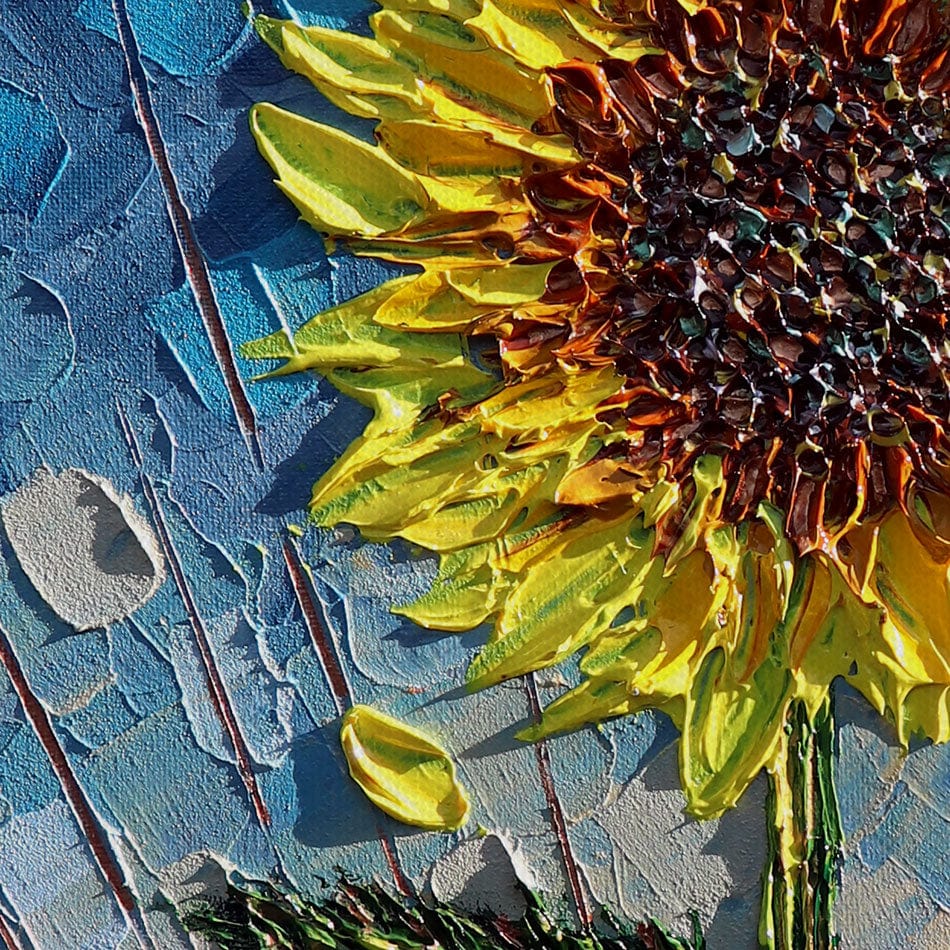 Single Sunflower Canvas Print wall art product Expression By Nada