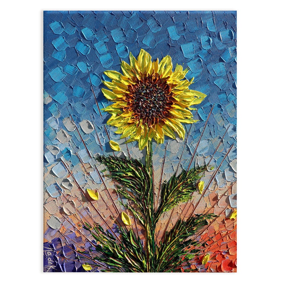 Single Sunflower Canvas Print wall art product Expression By Nada