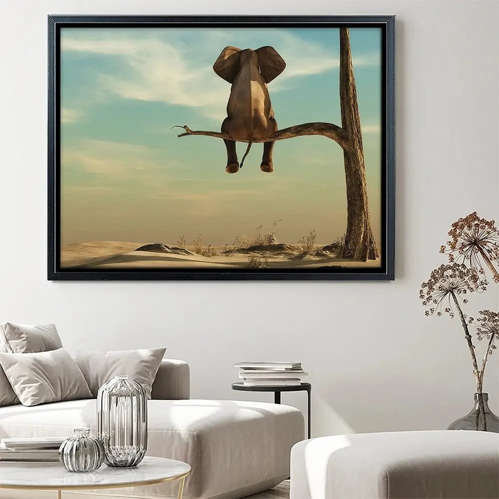 Sitting Elephant Canvas Print Sitting Elephant Canvas Print wall art product Orla / Shutterstock