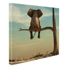 Sitting Elephant Square Canvas Print wall art product Orla / Shutterstock