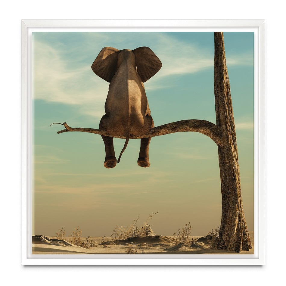 Sitting Elephant Square Canvas Print wall art product Orla / Shutterstock