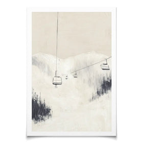 Skier Across Pale Slope Art Print Skier Across Pale Slope Art Print wall art product Chromatic Storm Studio
