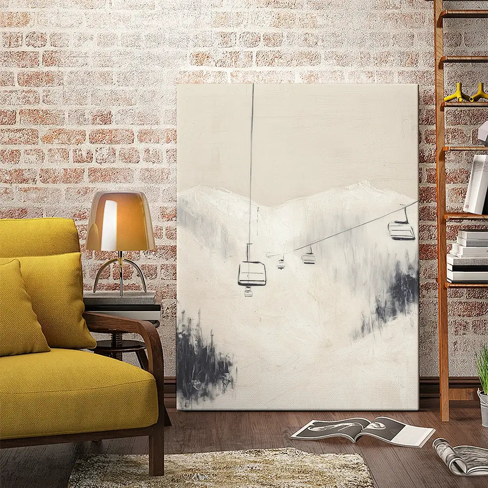 Skier Across Pale Slope Canvas Print Skier Across Pale Slope Canvas Print wall art product Chromatic Storm Studio