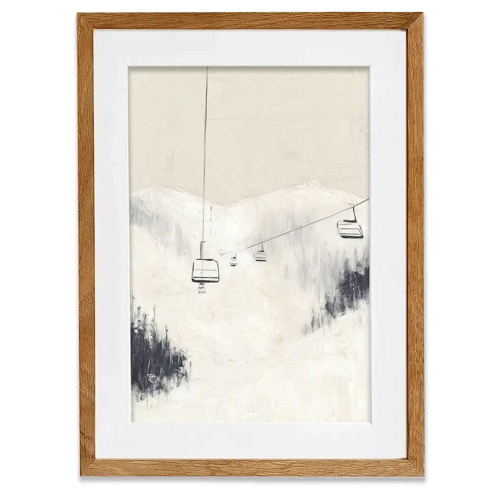 Skier Across Pale Slope Framed Art Print Skier Across Pale Slope Framed Art Print wall art product Chromatic Storm Studio