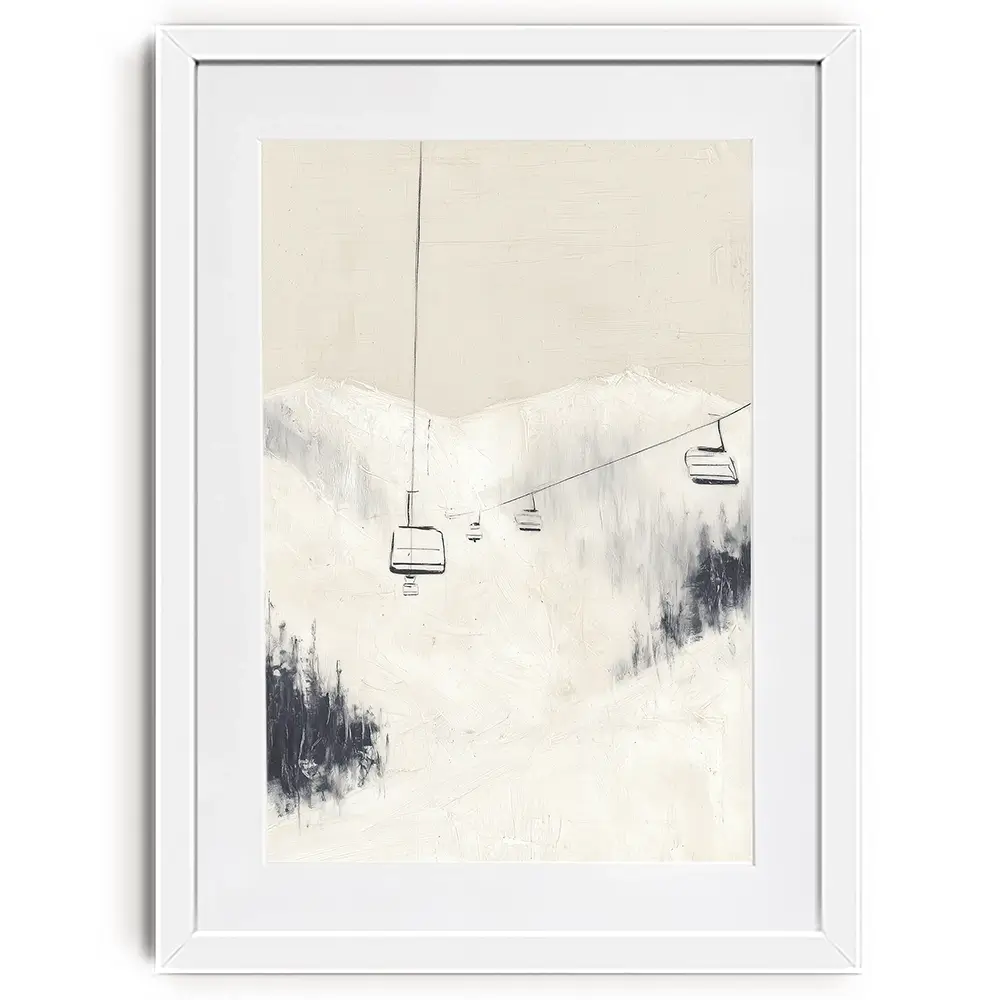 Skier Across Pale Slope Framed Art Print Skier Across Pale Slope Framed Art Print wall art product Chromatic Storm Studio