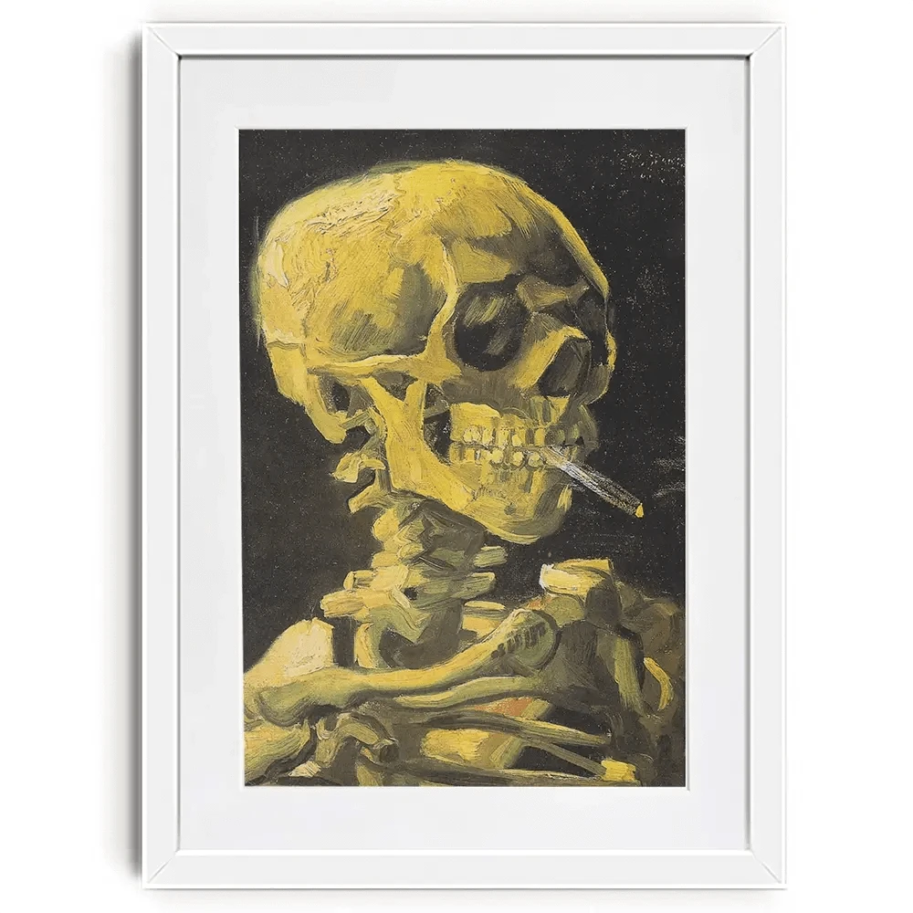 Skull Of A Skeleton With A Burning Cigarette Framed Art Print Skull Of A Skeleton With A Burning Cigarette Framed Art Print wall art product Vincent Van Gogh