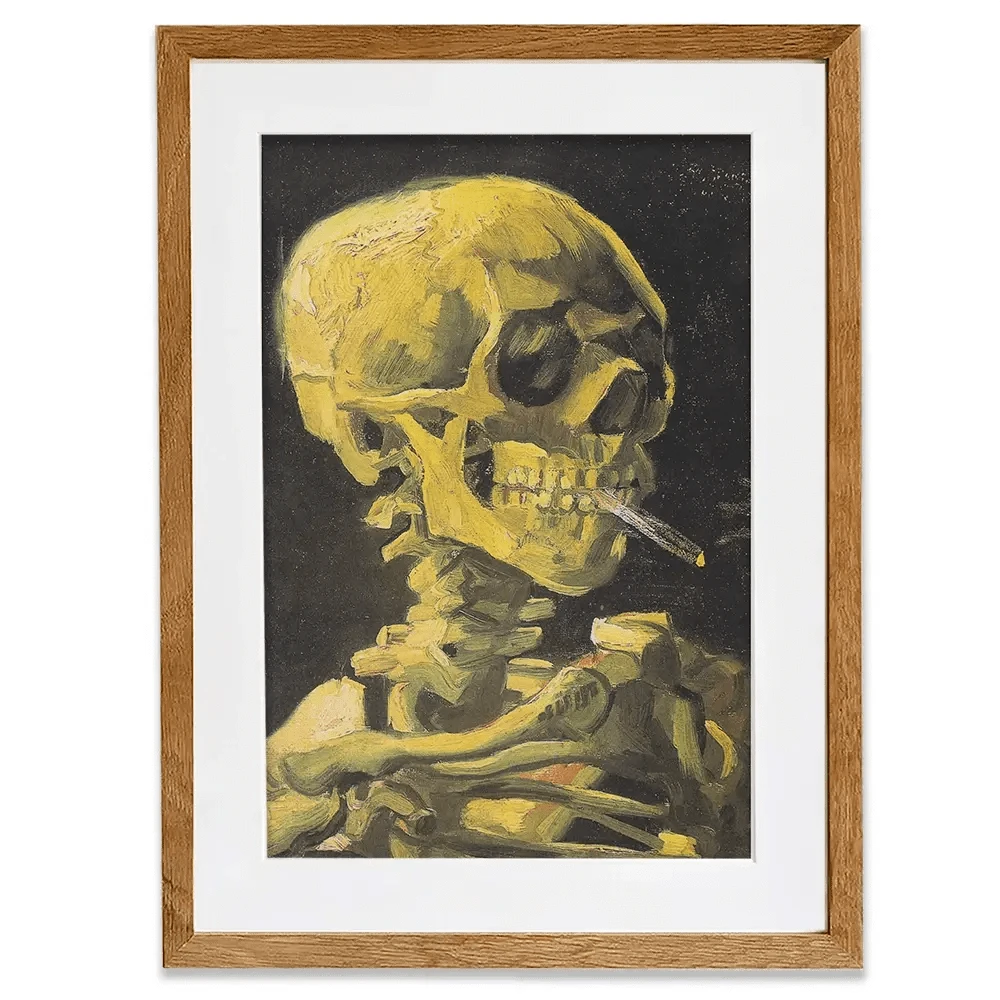 Skull Of A Skeleton With A Burning Cigarette Framed Art Print Skull Of A Skeleton With A Burning Cigarette Framed Art Print wall art product Vincent Van Gogh