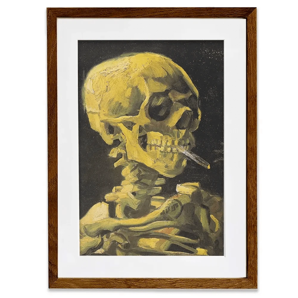 Skull Of A Skeleton With A Burning Cigarette Framed Art Print Skull Of A Skeleton With A Burning Cigarette Framed Art Print wall art product Vincent Van Gogh