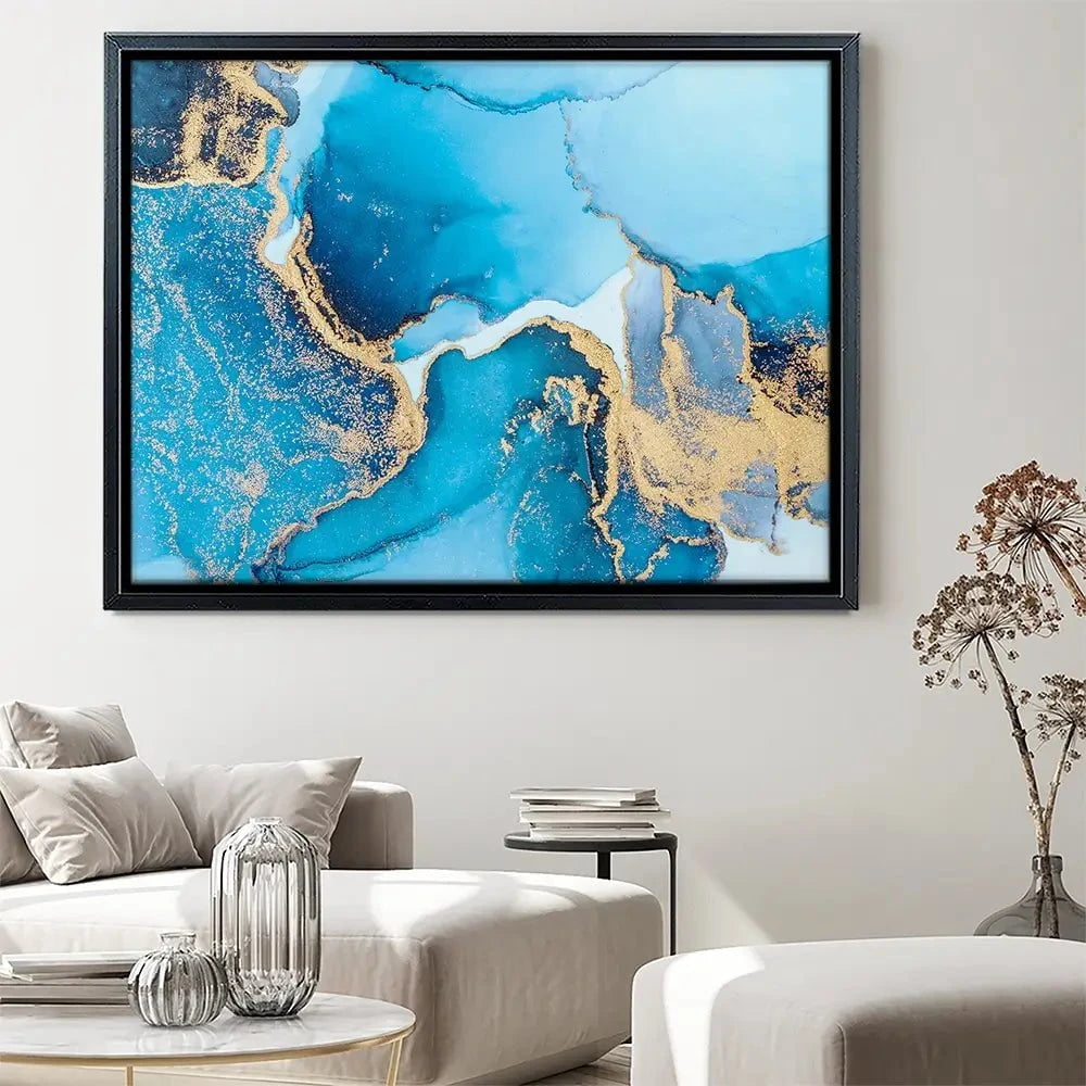 Sky Blue Marble Canvas Print Sky Blue Marble Canvas Print wall art product Blue Planet Studio / Shutterstock