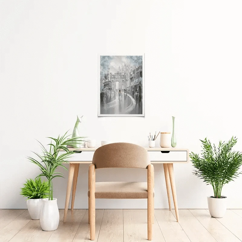 Sky Blue Milan Art Print Sky Blue Milan Art Print wall art product Isabella Karolewicz