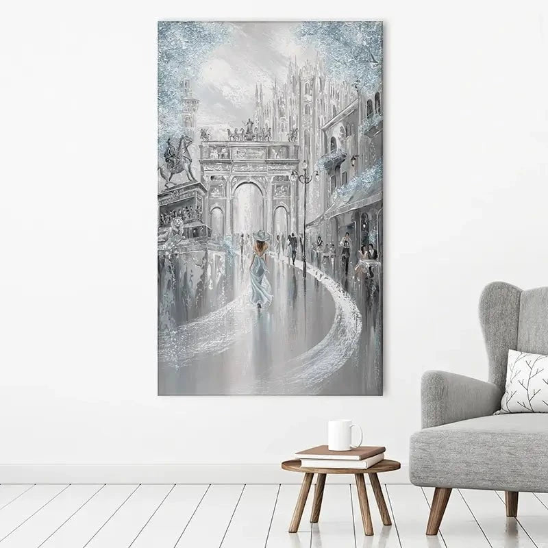 Sky Blue Milan Canvas Print Sky Blue Milan Canvas Print wall art product Isabella Karolewicz