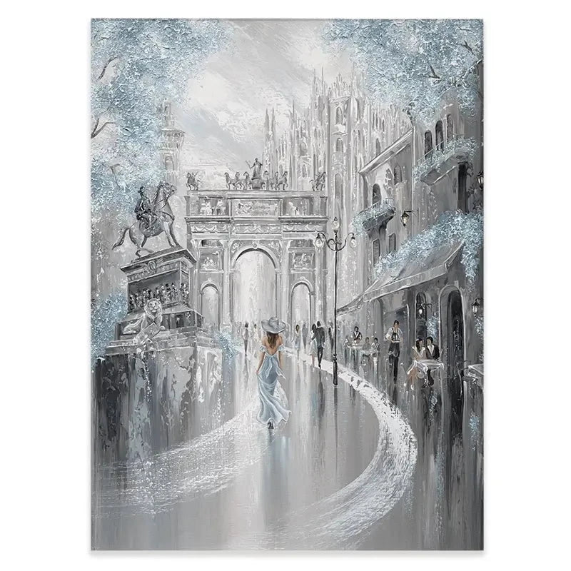 Sky Blue Milan Canvas Print Sky Blue Milan Canvas Print wall art product Isabella Karolewicz
