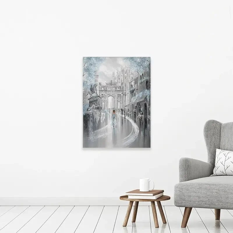 Sky Blue Milan Canvas Print Sky Blue Milan Canvas Print wall art product Isabella Karolewicz