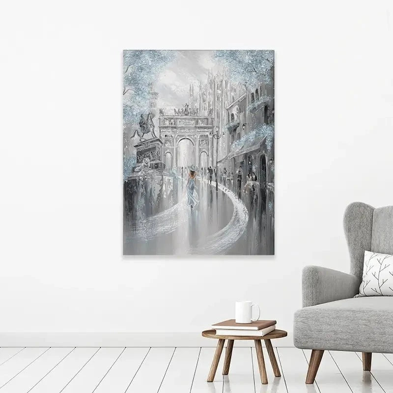 Sky Blue Milan Canvas Print Sky Blue Milan Canvas Print wall art product Isabella Karolewicz