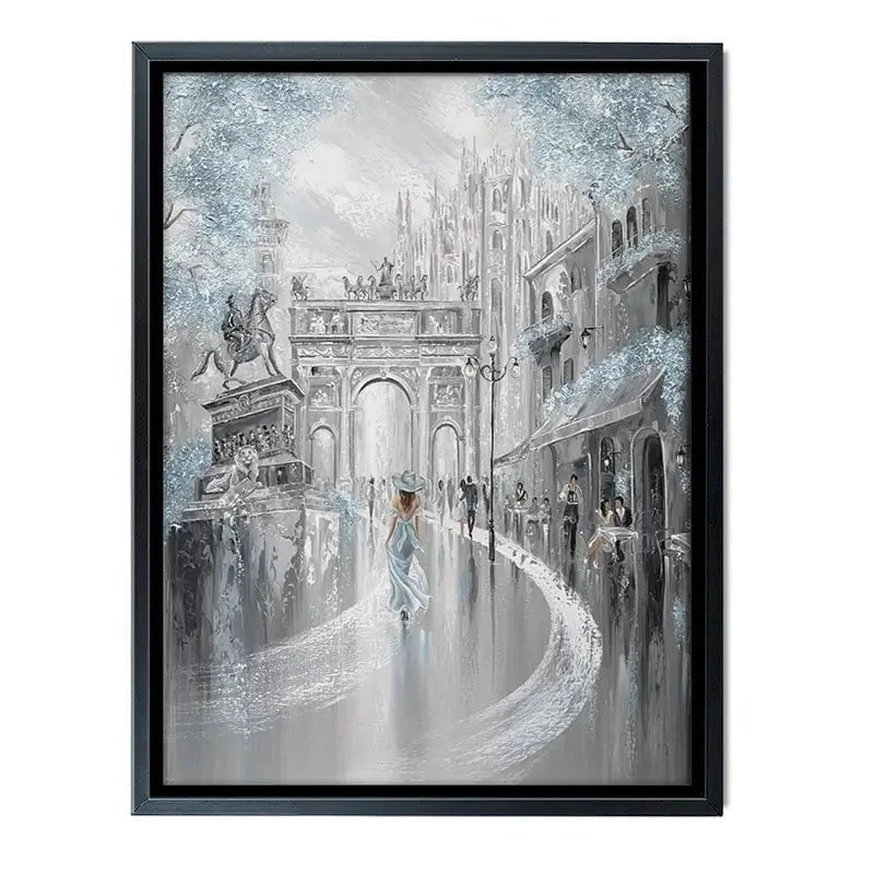Sky Blue Milan Canvas Print Sky Blue Milan Canvas Print wall art product Isabella Karolewicz