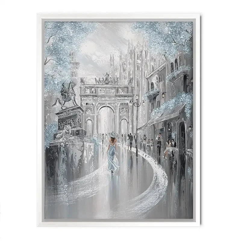 Sky Blue Milan Canvas Print Sky Blue Milan Canvas Print wall art product Isabella Karolewicz