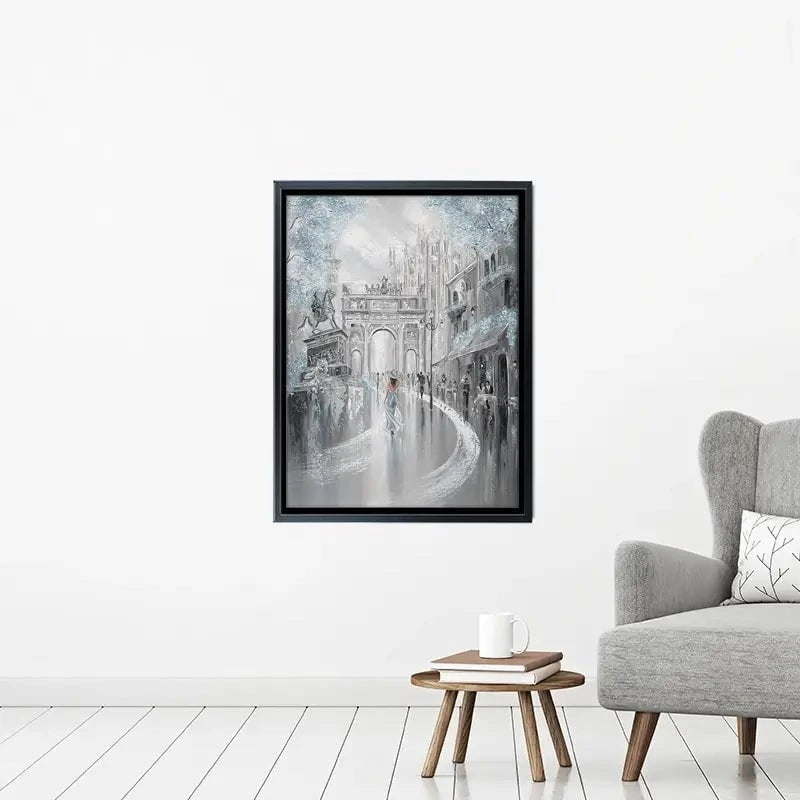 Sky Blue Milan Canvas Print Sky Blue Milan Canvas Print wall art product Isabella Karolewicz