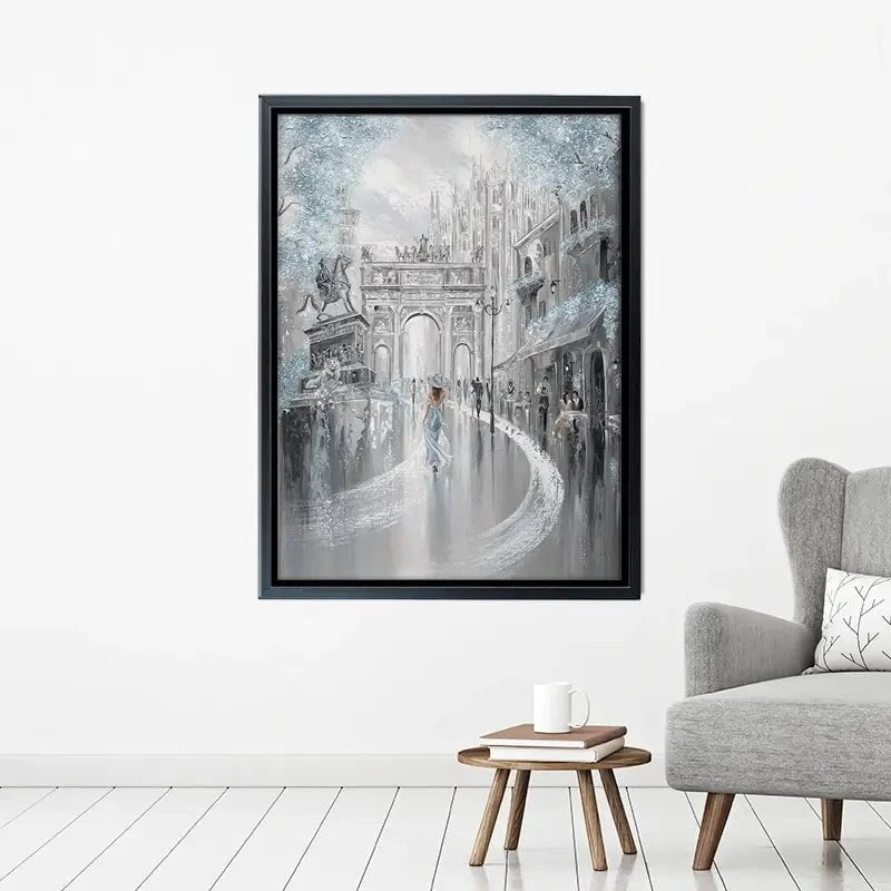 Sky Blue Milan Canvas Print Sky Blue Milan Canvas Print wall art product Isabella Karolewicz