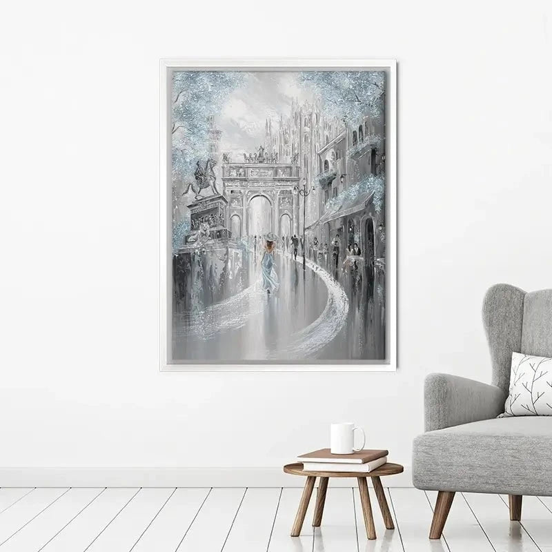 Sky Blue Milan Canvas Print Sky Blue Milan Canvas Print wall art product Isabella Karolewicz