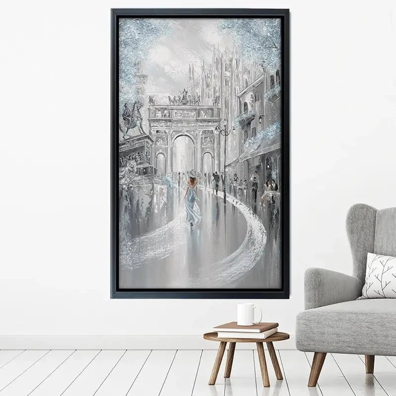 Sky Blue Milan Canvas Print Sky Blue Milan Canvas Print wall art product Isabella Karolewicz