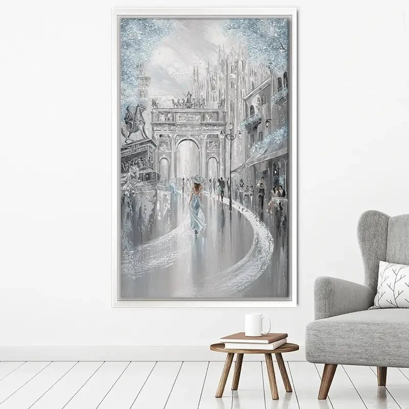 Sky Blue Milan Canvas Print Sky Blue Milan Canvas Print wall art product Isabella Karolewicz