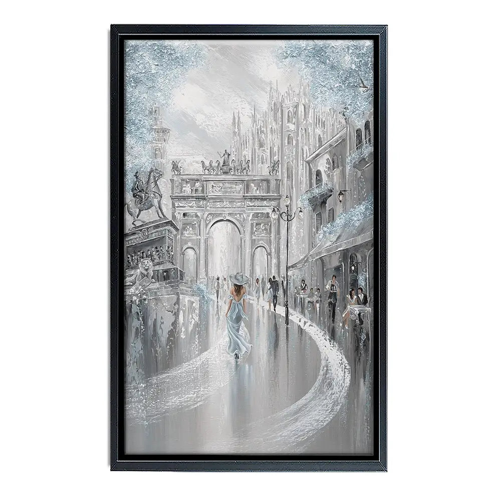 Sky Blue Milan Canvas Print Sky Blue Milan Canvas Print wall art product Isabella Karolewicz