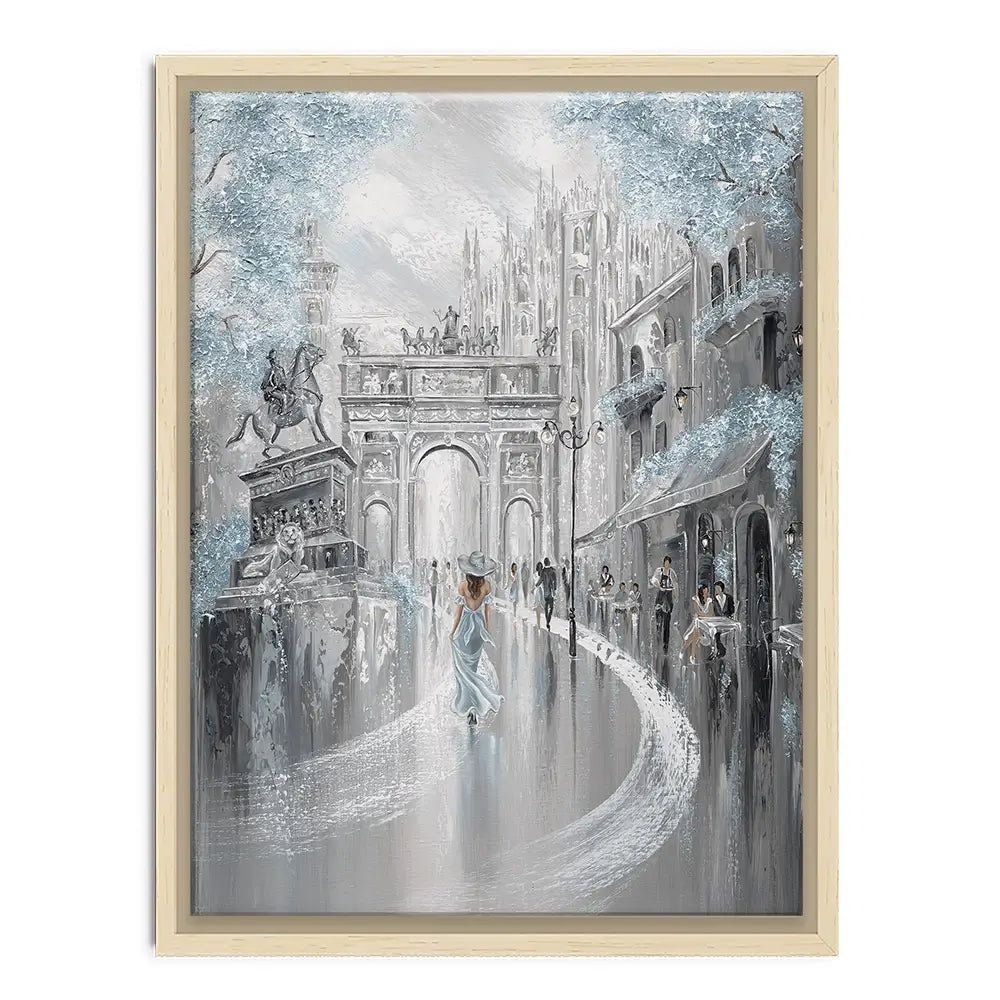 Sky Blue Milan Canvas Print Sky Blue Milan Canvas Print wall art product Isabella Karolewicz