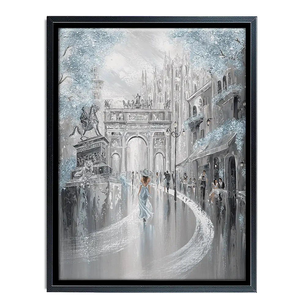 Sky Blue Milan Canvas Print Sky Blue Milan Canvas Print wall art product Isabella Karolewicz