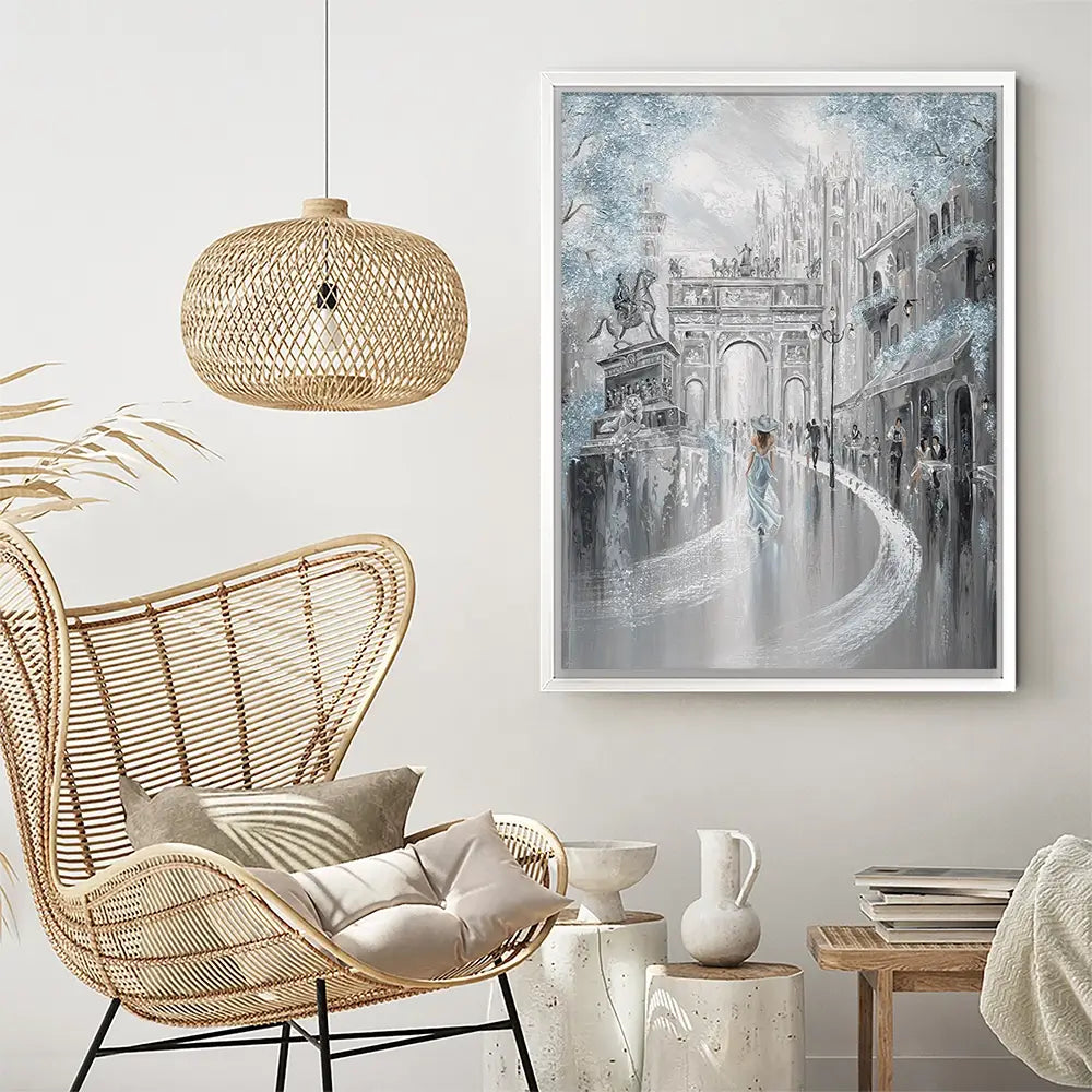 Sky Blue Milan Canvas Print Sky Blue Milan Canvas Print wall art product Isabella Karolewicz