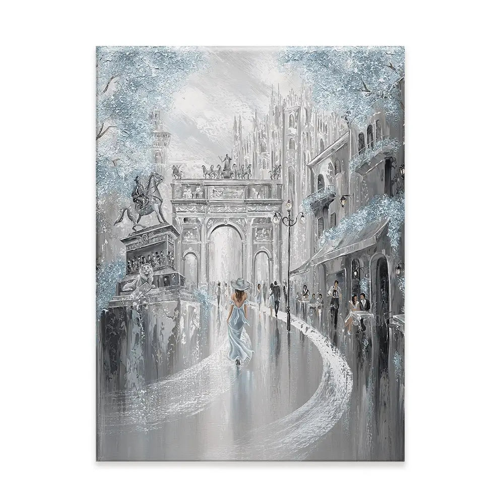 Sky Blue Milan Canvas Print Sky Blue Milan Canvas Print wall art product Isabella Karolewicz