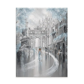Sky Blue Milan Canvas Print Sky Blue Milan Canvas Print wall art product Isabella Karolewicz