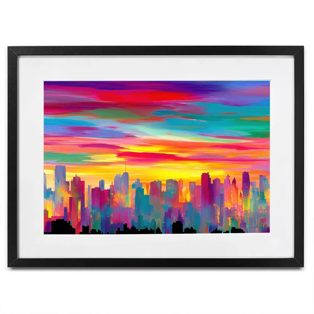 Skyline Ablaze Framed Art Print Skyline Ablaze Framed Art Print wall art product Chromatic Storm Studio