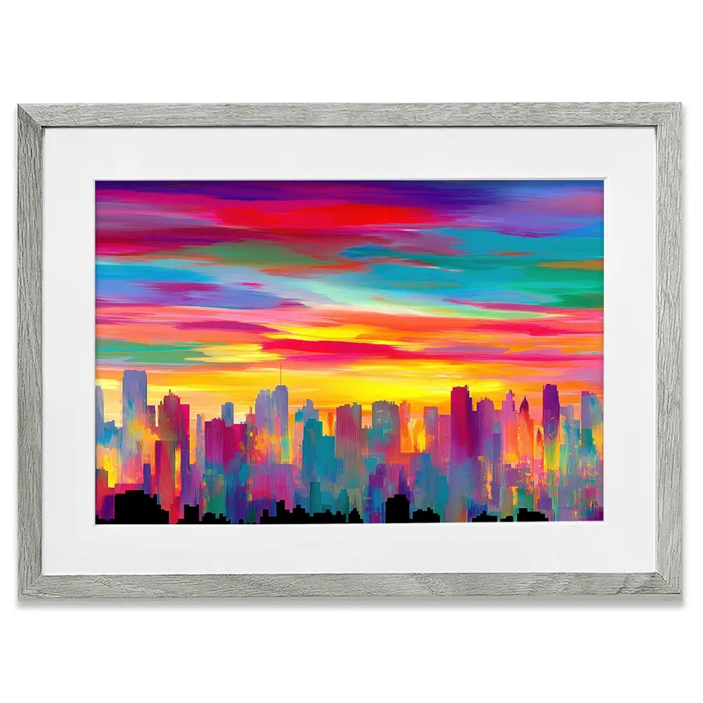 Skyline Ablaze Framed Art Print Skyline Ablaze Framed Art Print wall art product Chromatic Storm Studio