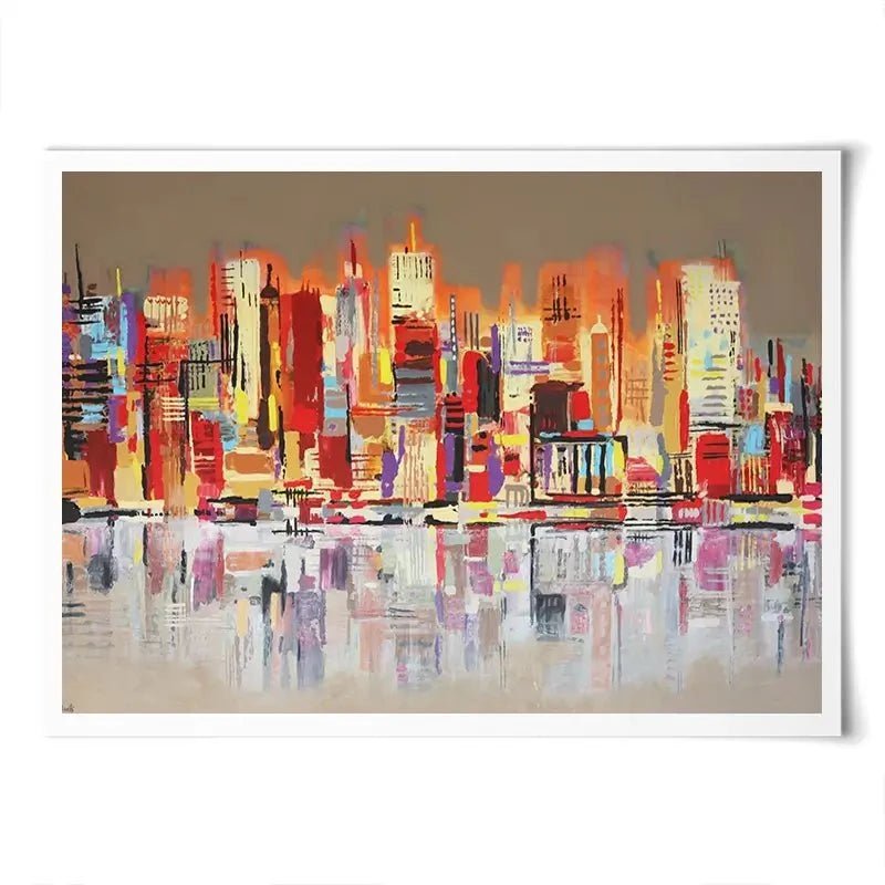 Skyline Biege City Art Print Skyline Biege City Art Print wall art product Maria Moretti
