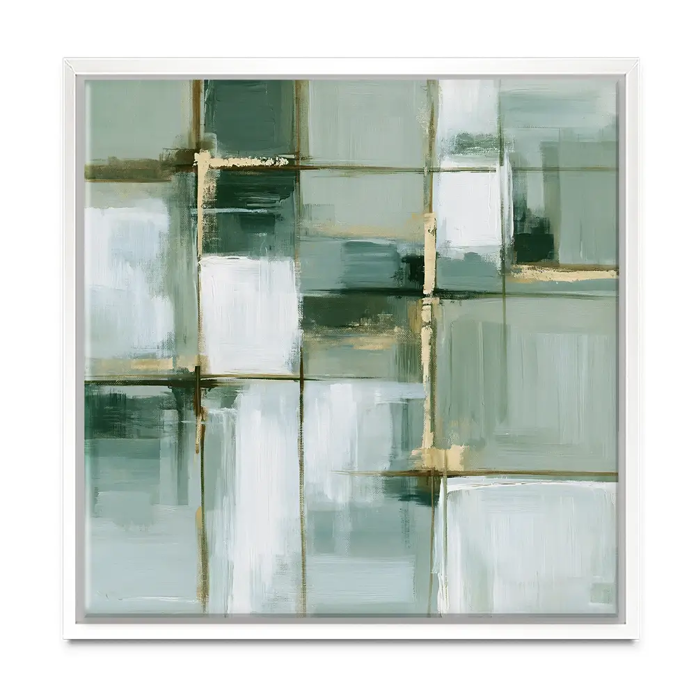 Slate Plaid Grid Square Canvas Print Slate Plaid Grid Square Canvas Print wall art product Chromatic Storm Studio