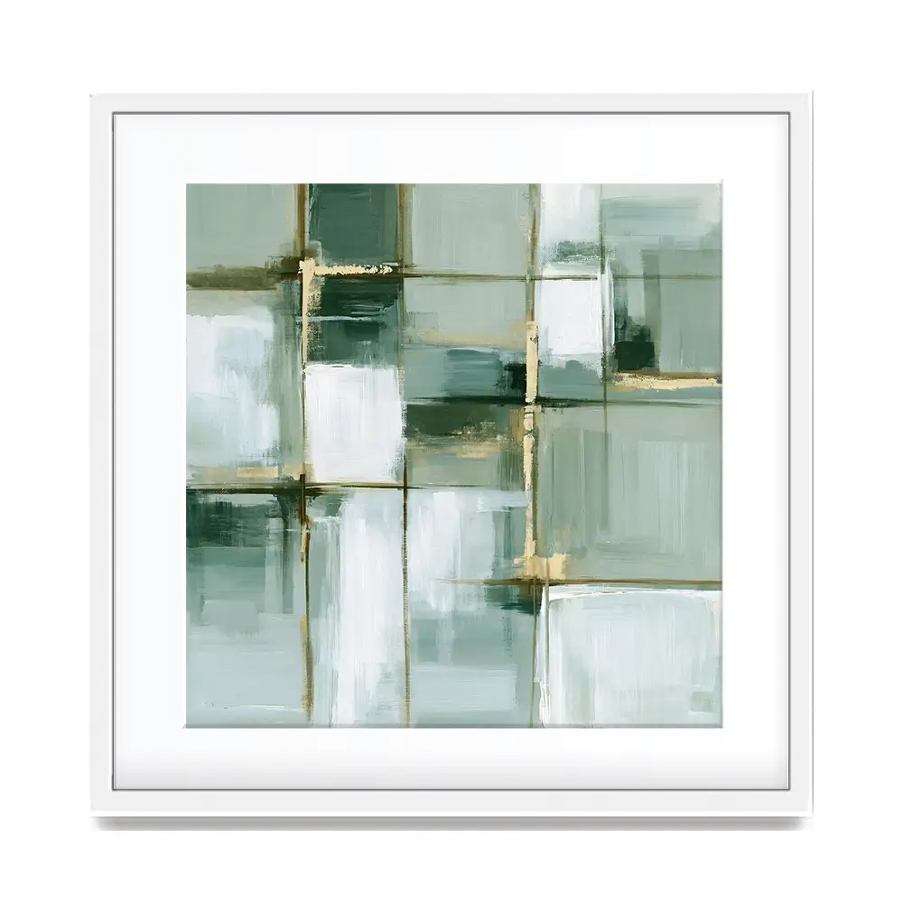 Slate Plaid Grid Square Framed Art Print Slate Plaid Grid Square Framed Art Print wall art product Chromatic Storm Studio