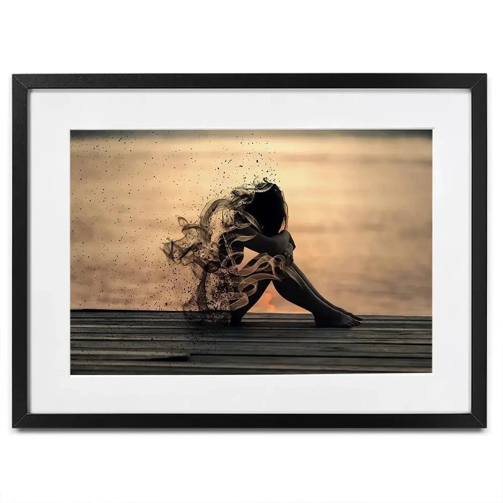 Smoke Girl Framed Art Print Smoke Girl Framed Art Print wall art product abu asyl / Shutterstock