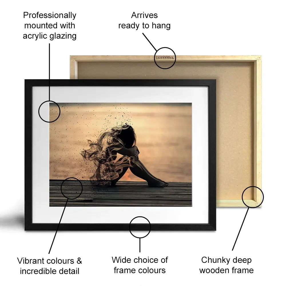 Smoke Girl Framed Art Print Smoke Girl Framed Art Print wall art product abu asyl / Shutterstock