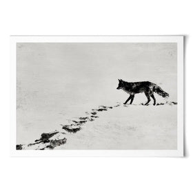 Snow Fox Trail Art Print Snow Fox Trail Art Print wall art product Chromatic Storm Studio