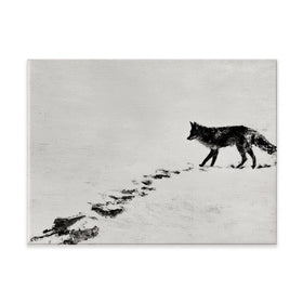 Snow Fox Trail Canvas Print Snow Fox Trail Canvas Print wall art product Chromatic Storm Studio