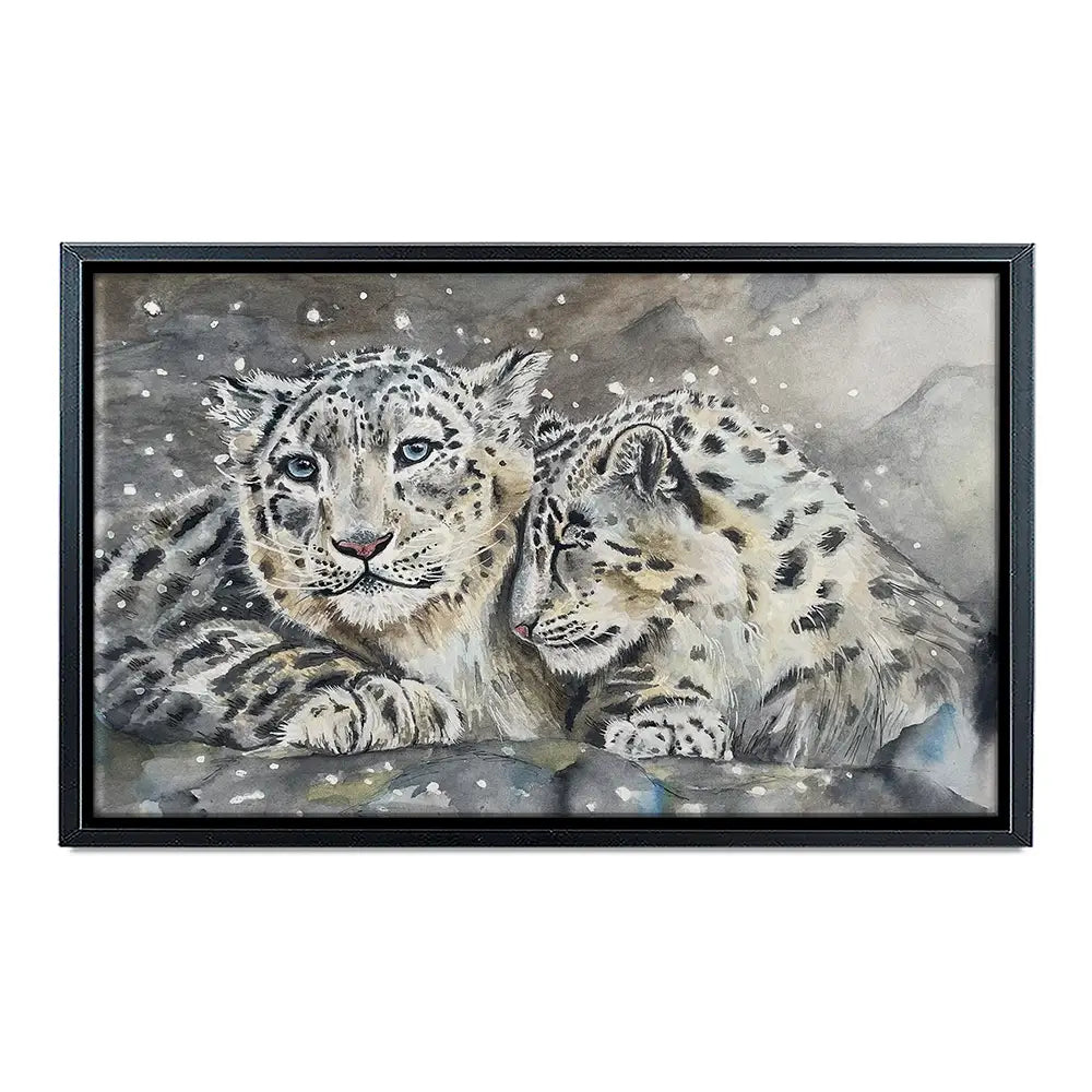 Snow Leopard Love Canvas Print Snow Leopard Love Canvas Print wall art product Karen Sutton